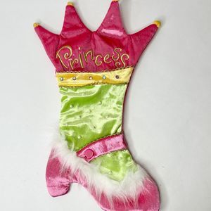 Dan Dee "Princess" Pearl Embellished‎ Pink Girls Christmas Stocking 20"